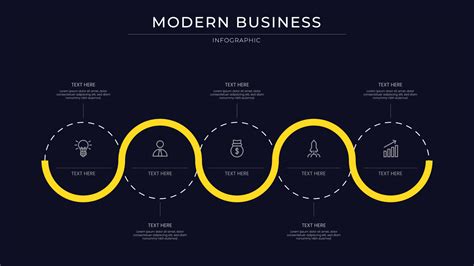 infographic type process with flat design and minimalist. yellow in ...