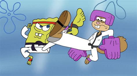 SpongeBob and Sandy Karate by Jaysonb34 on DeviantArt