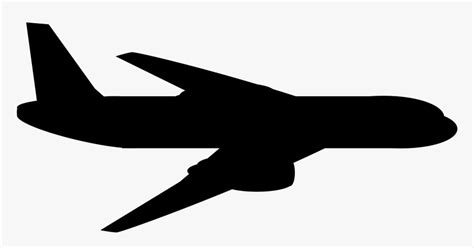 Airplane Drawing Clip Art - Airplane Side View Silhouette, HD Png Download - kindpng