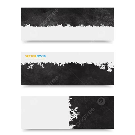 Vector Grunge Template Header Design Banner Black Design Templates Collection With Blot ...