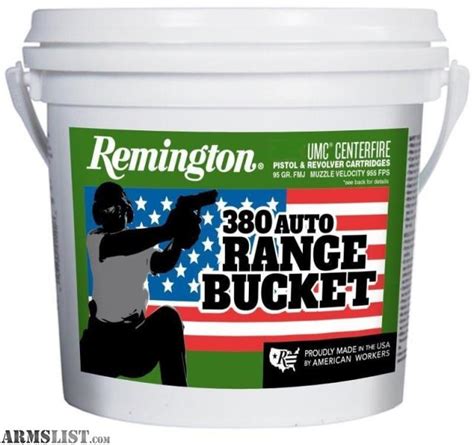 ARMSLIST - For Sale: Remington UMC Range Bucket Handgun Ammunition .380 ...