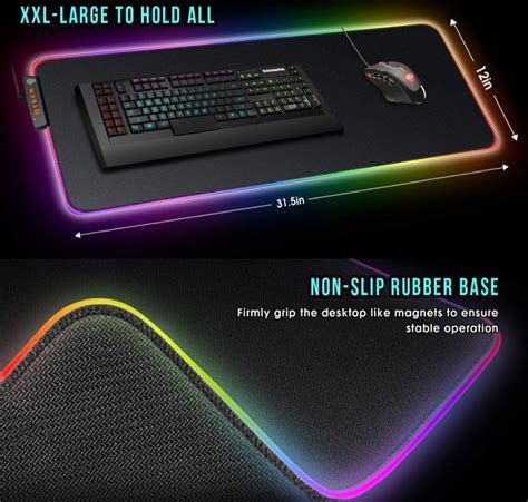 RGB LED Colour Changing XXL Gaming Mouse Pad – One Sixty Five