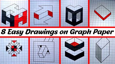 Eight (8) Easy 3D Drawing Tricks on Graph Paper || 3D Drawing Tricks || As ha 2M in 2022 | Easy ...