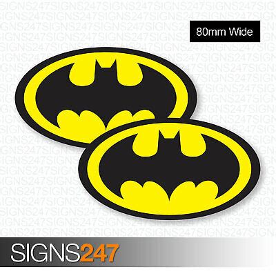 2 x BATMAN STICKERS 80mm Wide Vinyl Car Logo Stickers Laptop Bike Van Skateboard | eBay