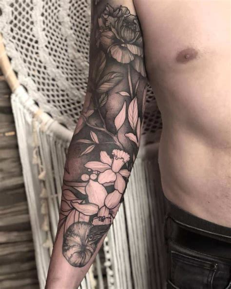 50 Cool Flower Tattoo Sleeve Ideas