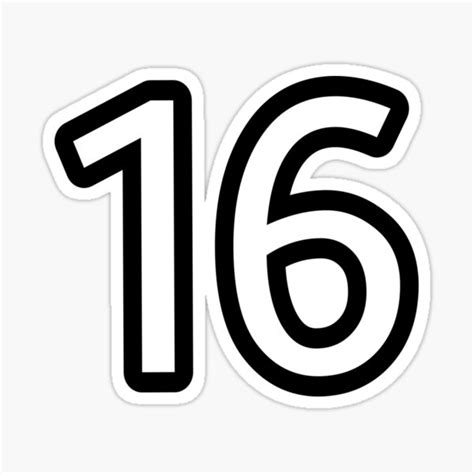 "Number 16 Jersey Minimal Sticker" Sticker for Sale by dianemiriami6 | Redbubble