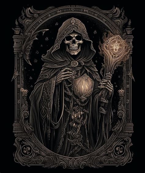 Premium AI Image | The dark grim reaper art print