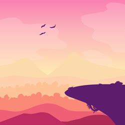 Nature background landscape with mountains Vector Image