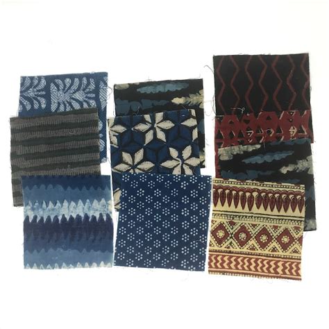 Anokhi Hand Block Printed Fabric Swatches Bundle of 10 - Etsy