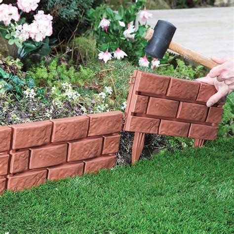 Brick Effect Garden Edging (Pack of 4) | Easylife