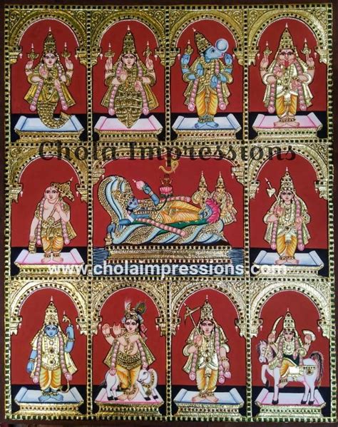 Buy Authentic Dasavatharam Tanjore Painting