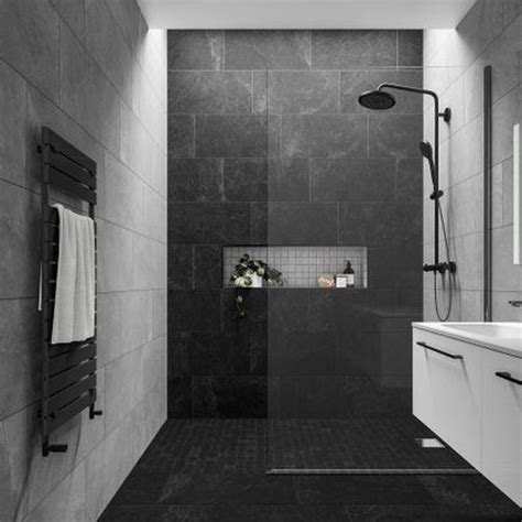 20+ Bathroom Black Tile Floor – HomeDecorish