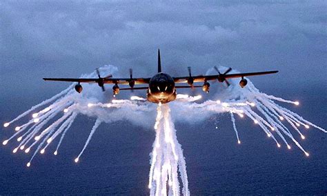 The flare pattern for the AC-130 gunship look like an angel's wings : r ...