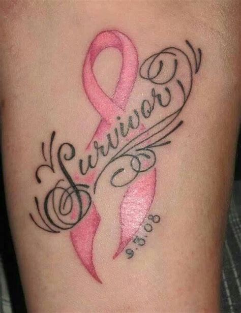 Pink Ribbon Survivor Cancer Tattoo