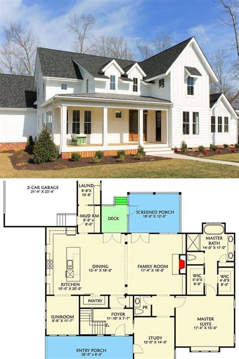 Two Story Farmhouse Open Floor Plans - floorplans.click