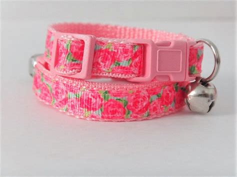 Cat Collar Kitten Collar Pink Cat Collar With Flowers-girl - Etsy