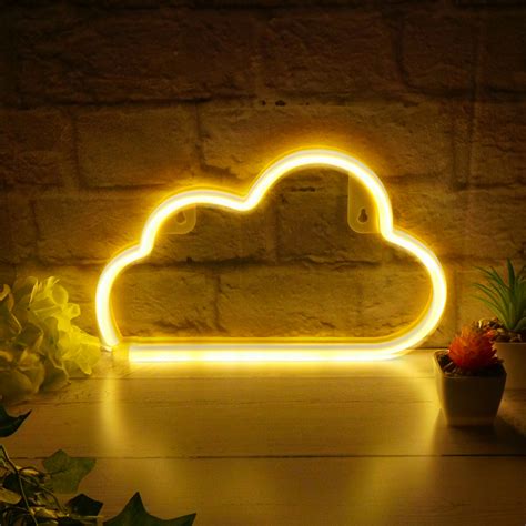 White Cloud LED Neon Light Sign Wall Light Stand Bar Lamp Home Nursery Room | eBay