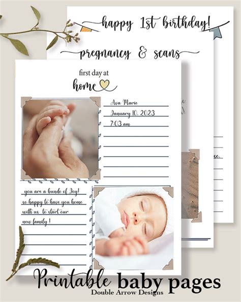 DIY Printable Baby Book Pages Perfect Gift For A Mom To Be - Double ...