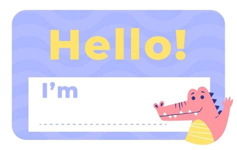 Free Child-like Hello My Name Is label template