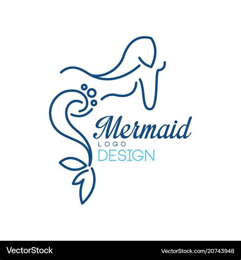 Mermaid logo design silhouette of mermaid for Vector Image