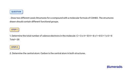 SOLVED: . Draw two different Lewis Structures for a compound with a molecular formula of C3H8O ...