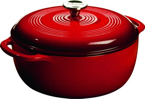 Lodge Enameled Cast Iron 4.5-Quart Dutch Oven, Red, EC4D43 - Walmart.com