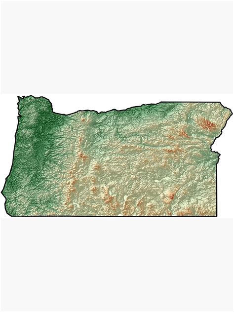 "Oregon Elevation Map" Poster for Sale by neilhallock | Redbubble