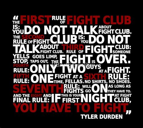 "Fight Club Rules" by VBArtSegnalibri | Redbubble