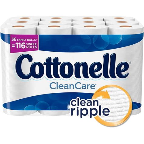 Cottonelle CleanCare Family Roll Toilet Paper (Pack of 36 Rolls), Bath Tissue, Ultra Soft Toilet ...