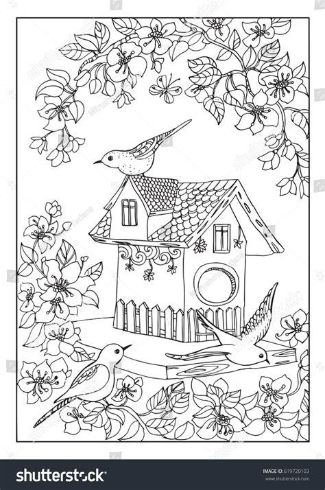 Coloring Pages Of Bird Houses / Garden - Bird-House - Coloring Pages / Welcome to bird house ...