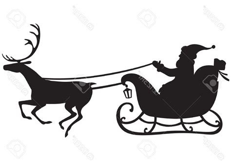 Silhouette Of Santa Sleigh And Reindeer at GetDrawings | Free download