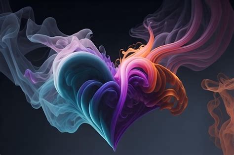 Premium AI Image | A heart rainbow smoke