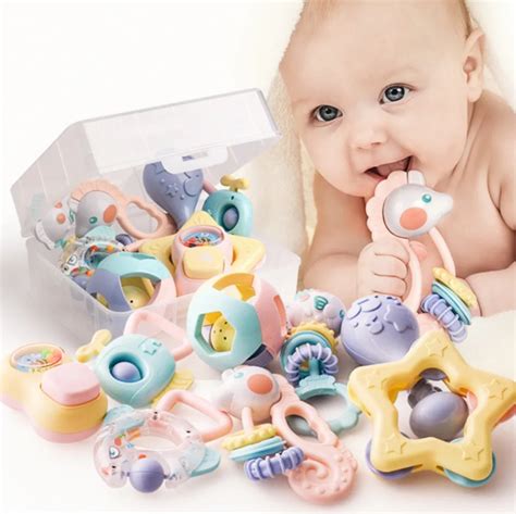 8pcsLovely Baby Toys Newborn Teether Hand Bells Baby Toys 3 12 Months ...