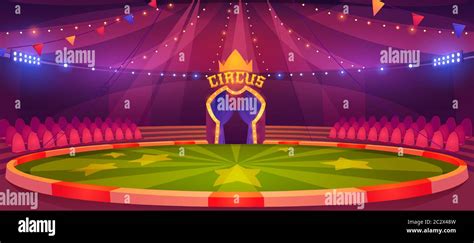 Circus arena, round stage for performance, carnival show. Vector ...