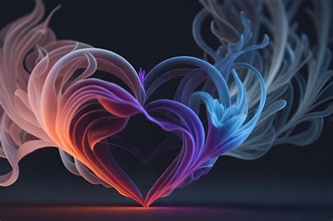 Premium AI Image | A heart rainbow smoke