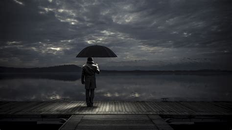 2048x1152 Alone man With Umbrella 2048x1152 Resolution HD 4k Wallpapers ...