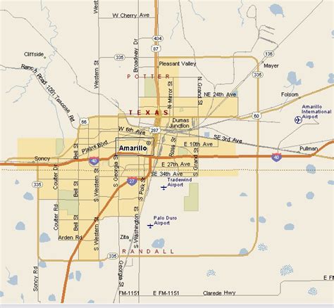 Amarillo, Texas Map