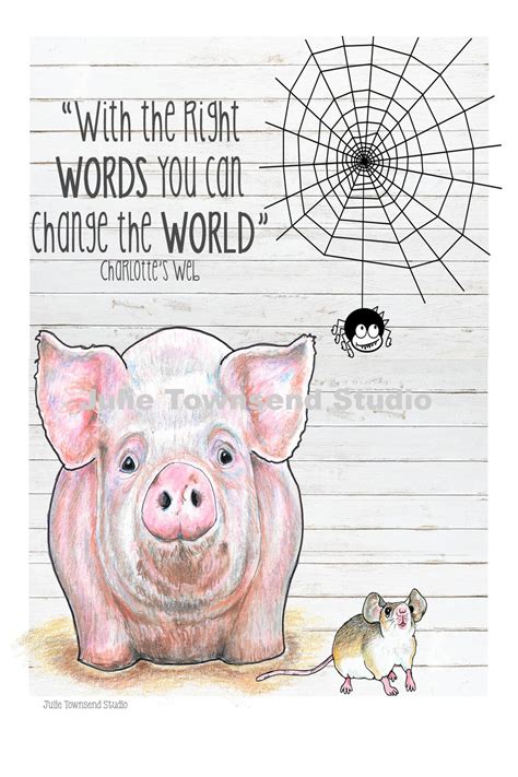 Pink Pig Print Wilbur the Pig Charlotte's Web Classic | Etsy