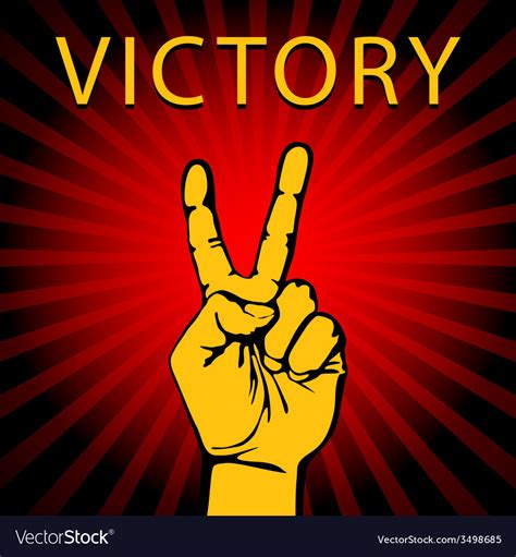 Hand with victory sign Royalty Free Vector Image