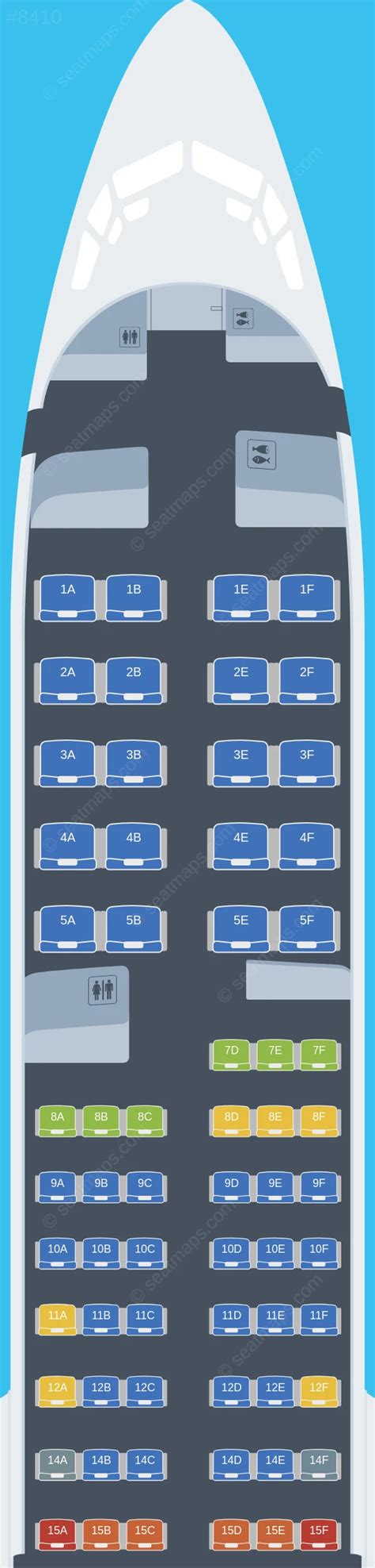 Seat map of United Boeing 737 MAX 9 aircraft