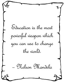 Education Quotes Parchment Border (suitable for medieval or wizarding theme)