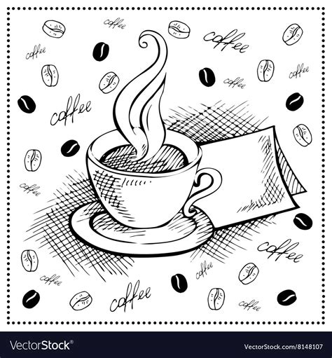 Cup coffee doodle Royalty Free Vector Image - VectorStock