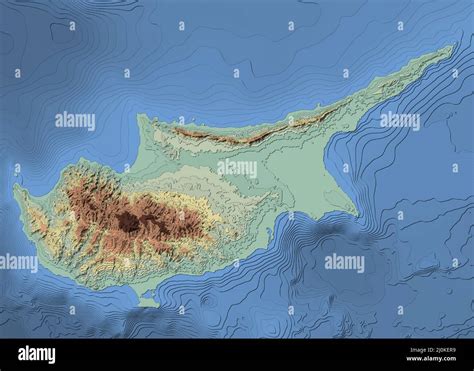 Cyprus Topographic Map paper Cut Style Stock Photo - Alamy