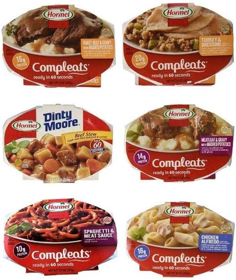 Hormel Compleats Meals - Variety Flavors (6 Count - 7.5 to 10 Ounce Microwavable Bowls) - Beef ...