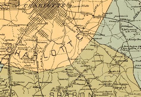 Old Map of Mecklenburg County North Carolina 1911 | Etsy