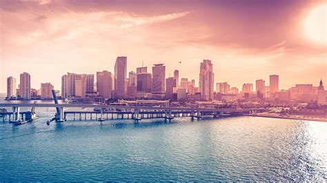 1366x768px | free download | HD wallpaper: pink, city, sea | Wallpaper ...