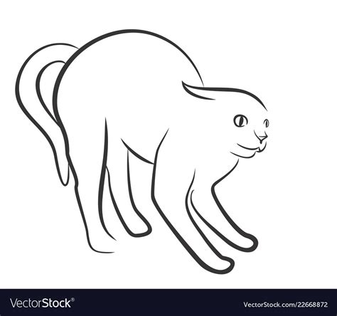 Sketch of angry cat Royalty Free Vector Image - VectorStock