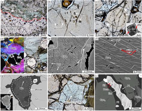 Microtextures of the garnetite sample A1505. (a) A micrograph showing... | Download Scientific ...