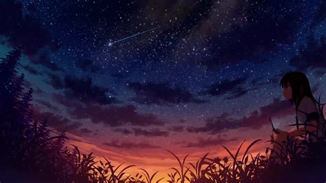 Anime Night Sky Wallpaper