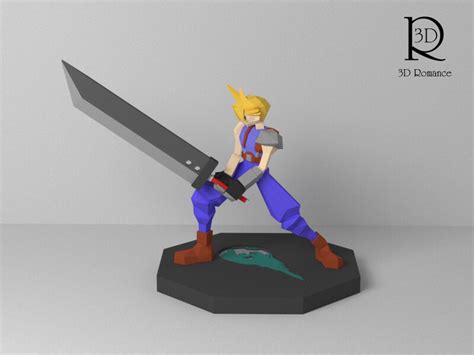 ArtStation - Cloud Strife Polygon Classic Battle Model for 3D Print | Resources